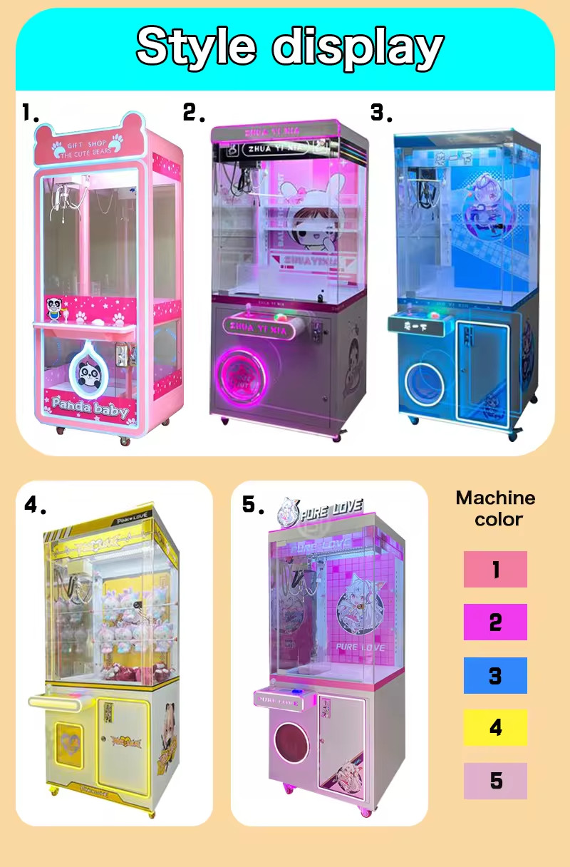 Claw Crane Machine Coin Operated Games Mini Plush Toy Vending Machine With Bill Acceptor