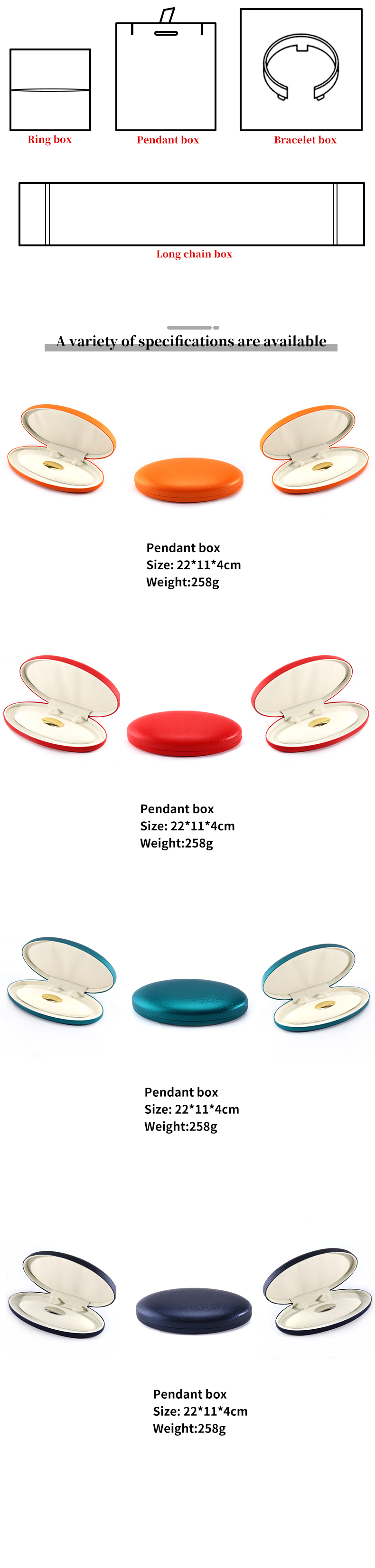 Custom Luxury Rectangle PU Leather Jewelry Box for Handmade Pearl Necklace Packaging
