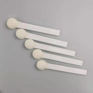 White PP Stick Round Head Foam Swabs 30mm Diameter