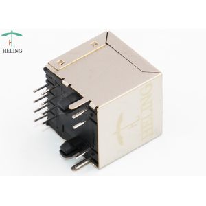 8P8C RJ45 Shielded Connector Vertical Type With LED Indicator Pipe