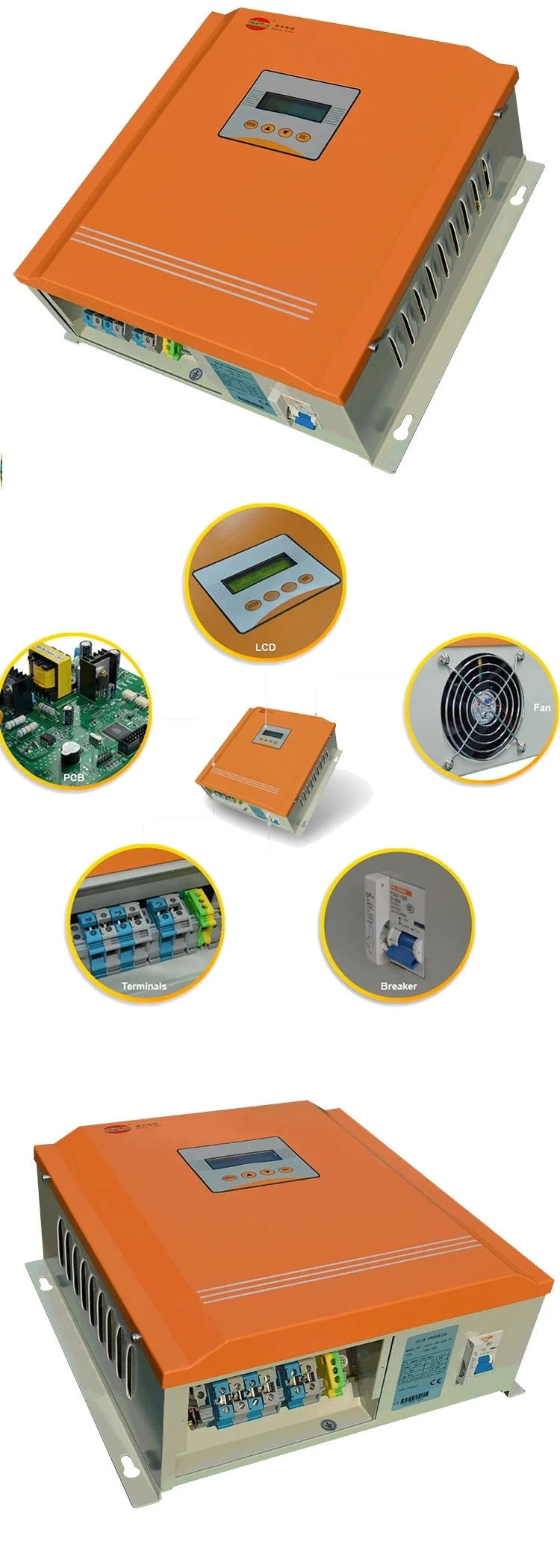 WiFi Communication Solar And Wind Controller 10kw 15kw 96v 144v With Overtemp Protection