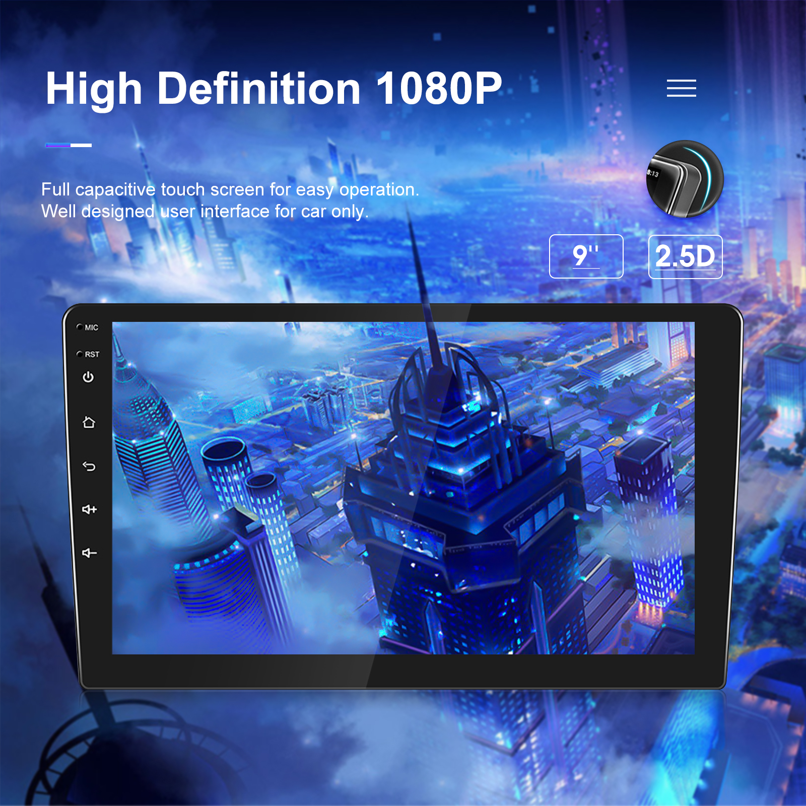 9 inch 2G 32G Universal Multimedia Player Double Din Android Car Radio with Built-in 2DIN