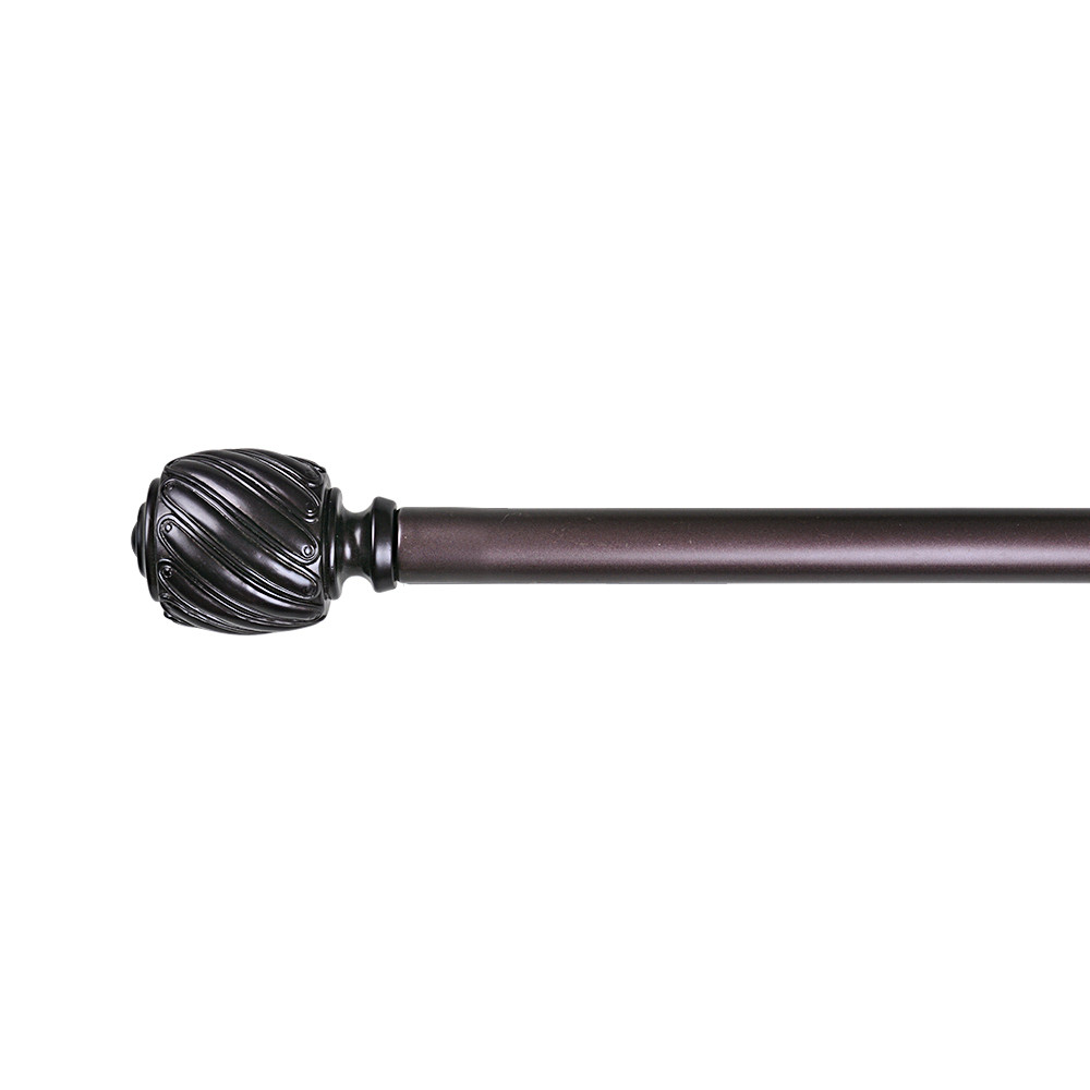 Package Carton Resin Curtain Pipe With Cylinder Shape Finials Customizable Curtain rod Finials