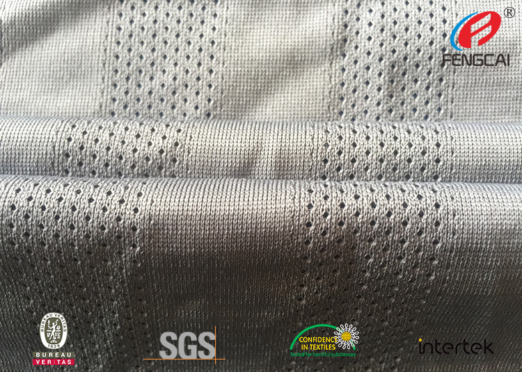 Fast Dry Fit Athletic Mesh Knit Fabric , Mesh Football Jersey Fabric By The Yard