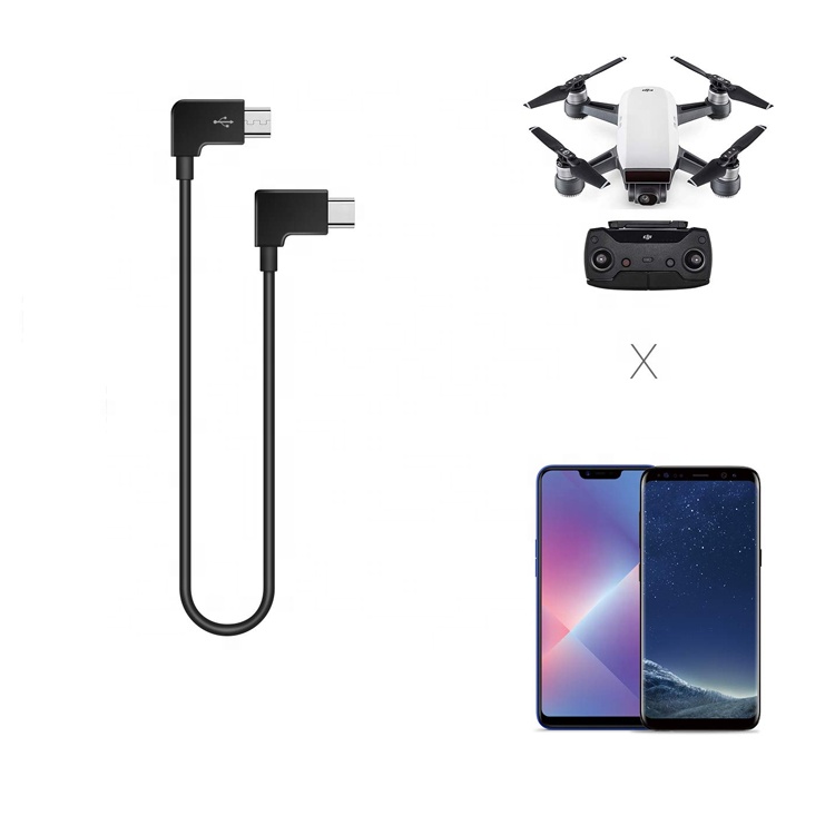 90 Degree Angle Micro B to Type C USB Cable for UAV
