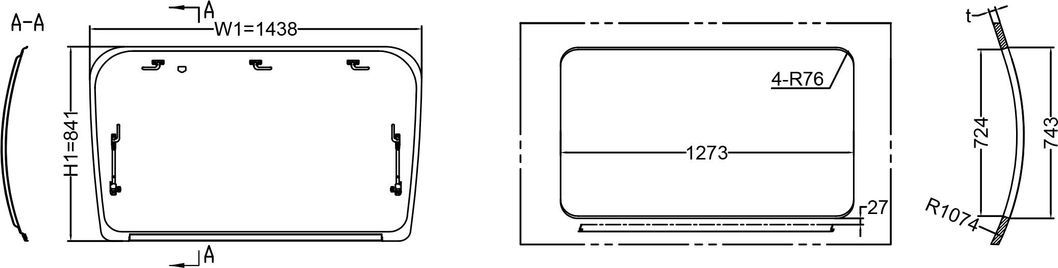 Self-Propelled/Trailer Rvs Prw02 Parabolic Roof Window for RV Truck Camper Motorhomes DIY