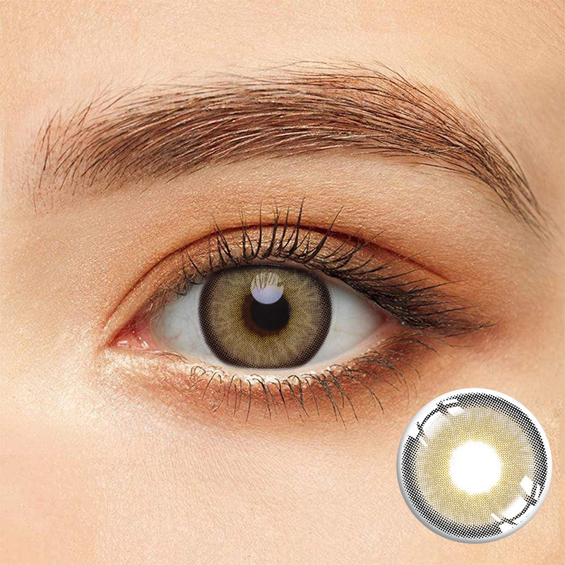 Tricolor Natural Color Contact Lens Circle Yearly Himalaya Grey Brown Blue