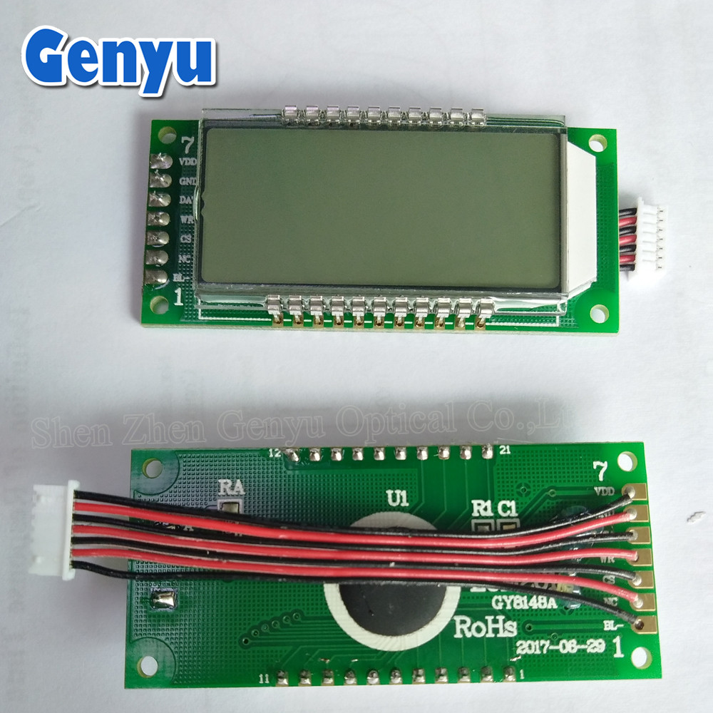 Customization Segment LCD Modules TN 6 Digit LCD Display Blue Backlight