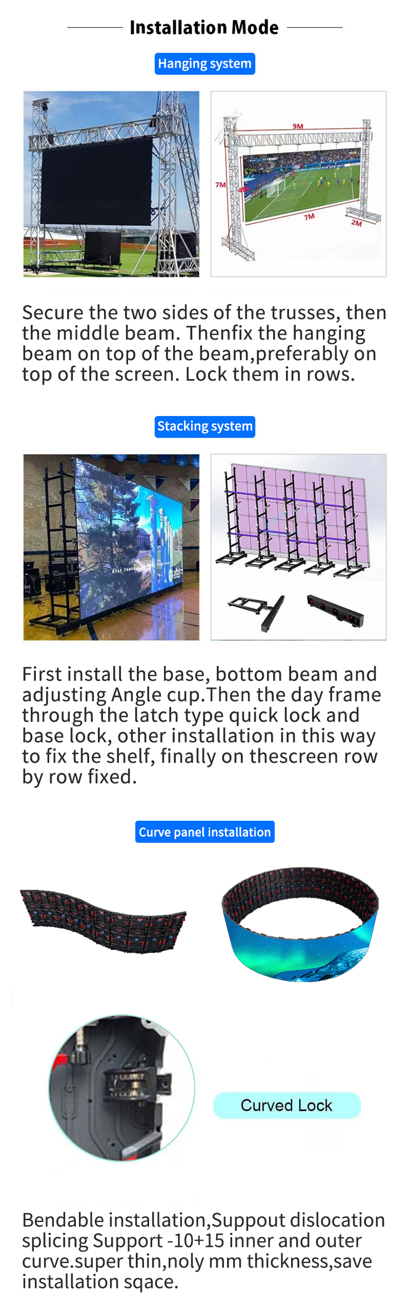 Rental Indoor LED Panel Display P1.5 P1.9 P2.5 P2.6 P3.91 P4.81 With 2121 LED Chip
