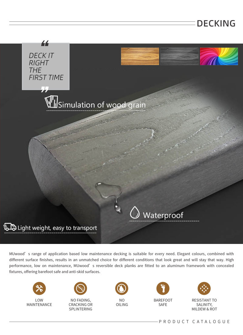Outdoor WPC Bench Wood-Plastic Composite WPC Garden Bench Easy Installation