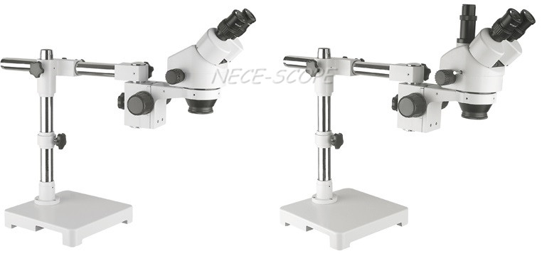 Single Arm Boom Stand Stereo Digital Microscope With 380MM Pole Height