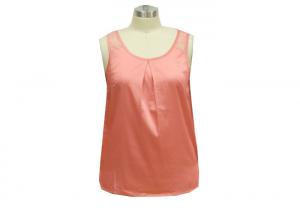 China U Neck Satin Tank Top Plus Size , Strappy Camisole Tops Back Collar With Triangle Lace on sale