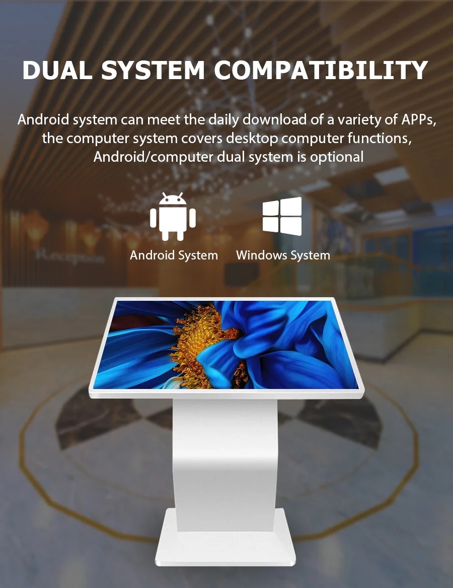 Exhibition Hall Interactive Self Service Kiosk 21.5 32 43 55'' Android Windows