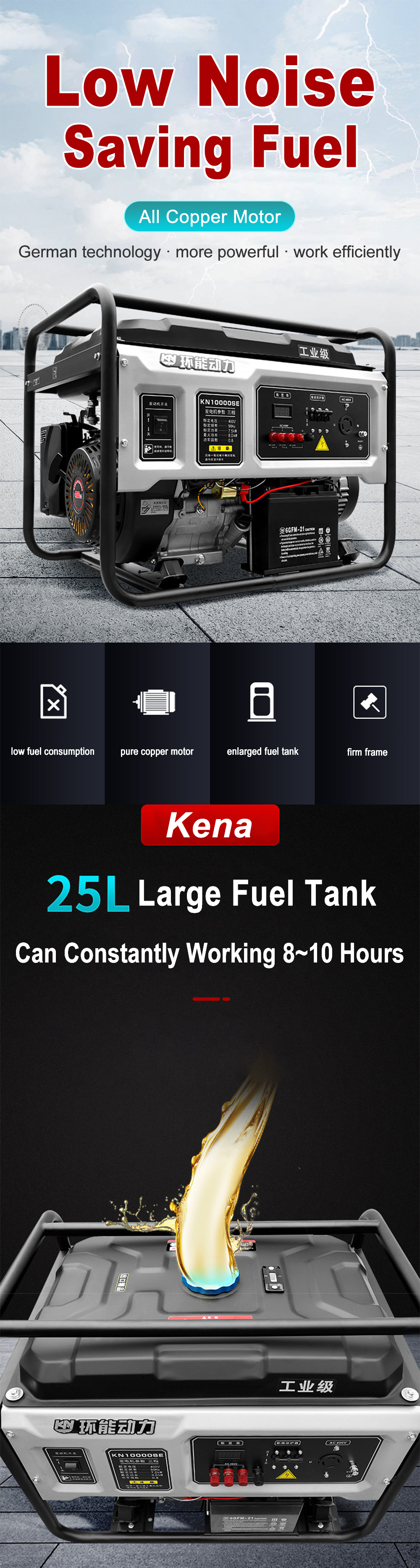 4 kW Single Cylinder 2-Stroke Air Cooled Generador Set / 10 kVA Single-Phase 6kW Benzin Petrol Power 5kW Gasoline Generator