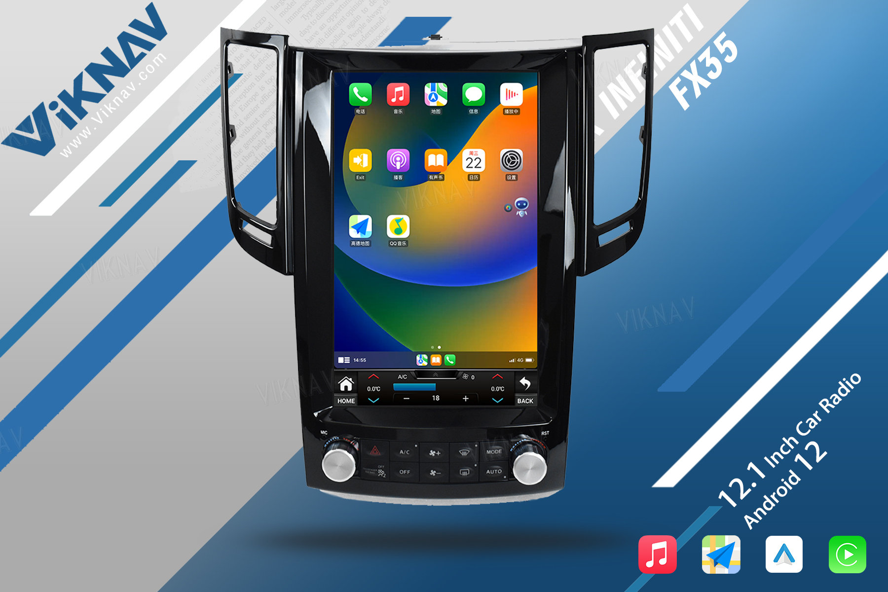 2012-2019 FX35 QX70 Infiniti Car Stereo Radio Audio System Aftermarket Carplay