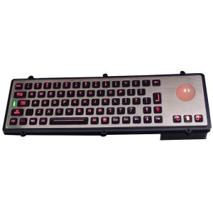 Custom usb keyboard / Backlit industrial keyboard with illuminated red trackball