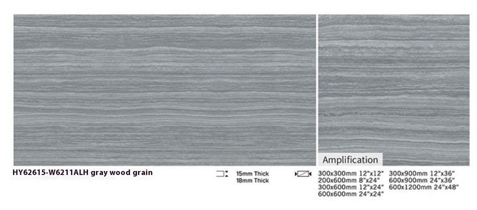 Gray 600x1200x18mm Acid-Resistance Floor Paving Tile For Garden
