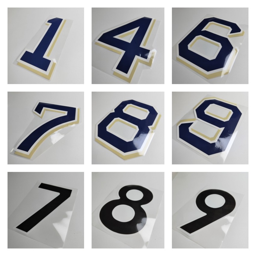 Durable Heat Transfer Numbers 0 - 9 Set For Football With Transparent PET Film