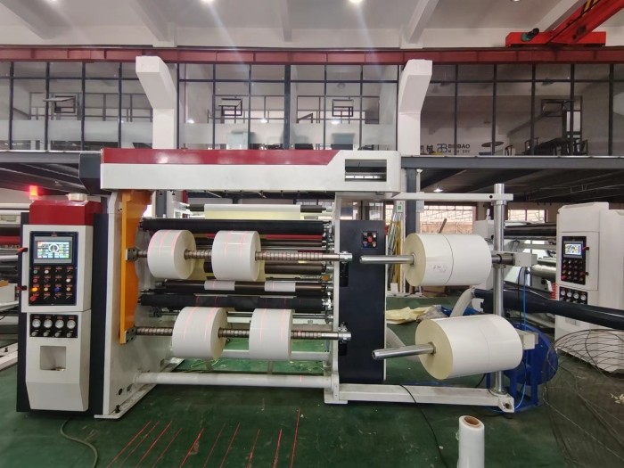 Full Automatic Slitting And Rewinding Machine For Paper Roll / Plastic Film