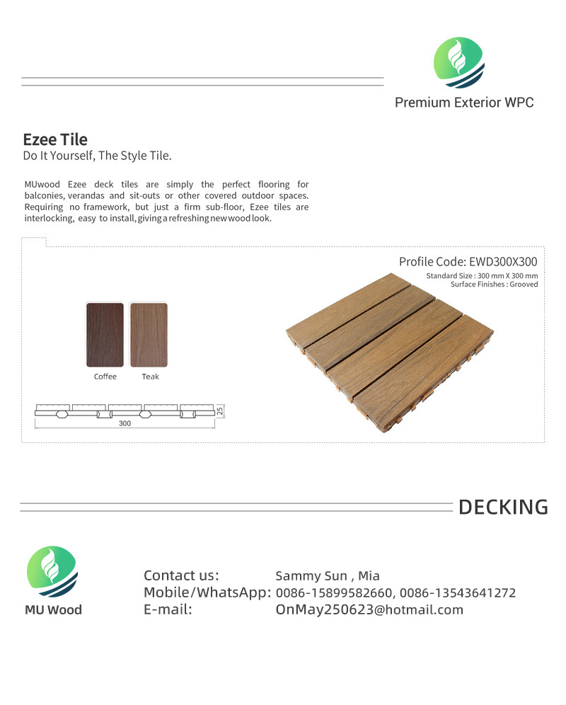 Patio Hardwood Deck Tiles Waterproof Wood Floor Tiles Low Maintenance