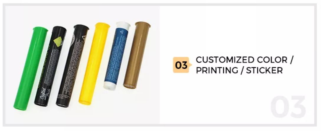 Black White Gold Custom Color Plastic Tube For Joints Childproof Plastic Tube