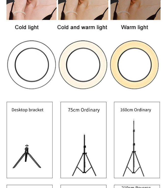 10 Levels CE 6000K 18 Inch Ring Light With Tripod