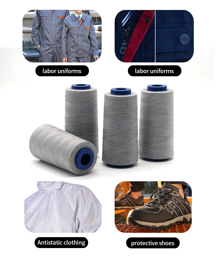 Antistatic Sewing Thread 40/2 Stainless Steel and Polyester for Conductive Needs