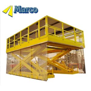 China High Capacity Marco Hydraulic Scissor Lift Work Platform with Two Sliding Floor Boards on sale