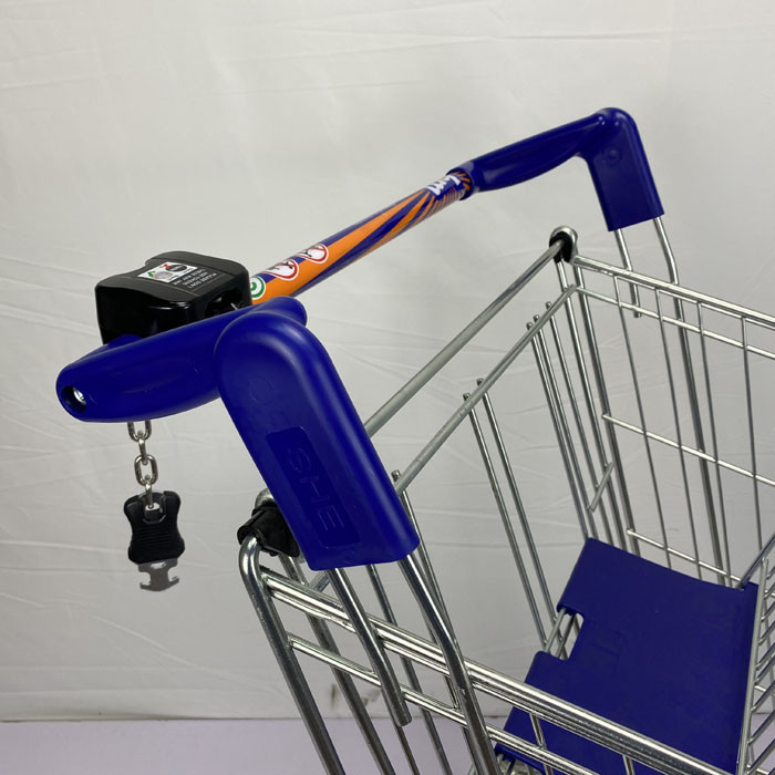 Octagonal Foot Steel Metal Shopping Trolley Cart Customized European Style