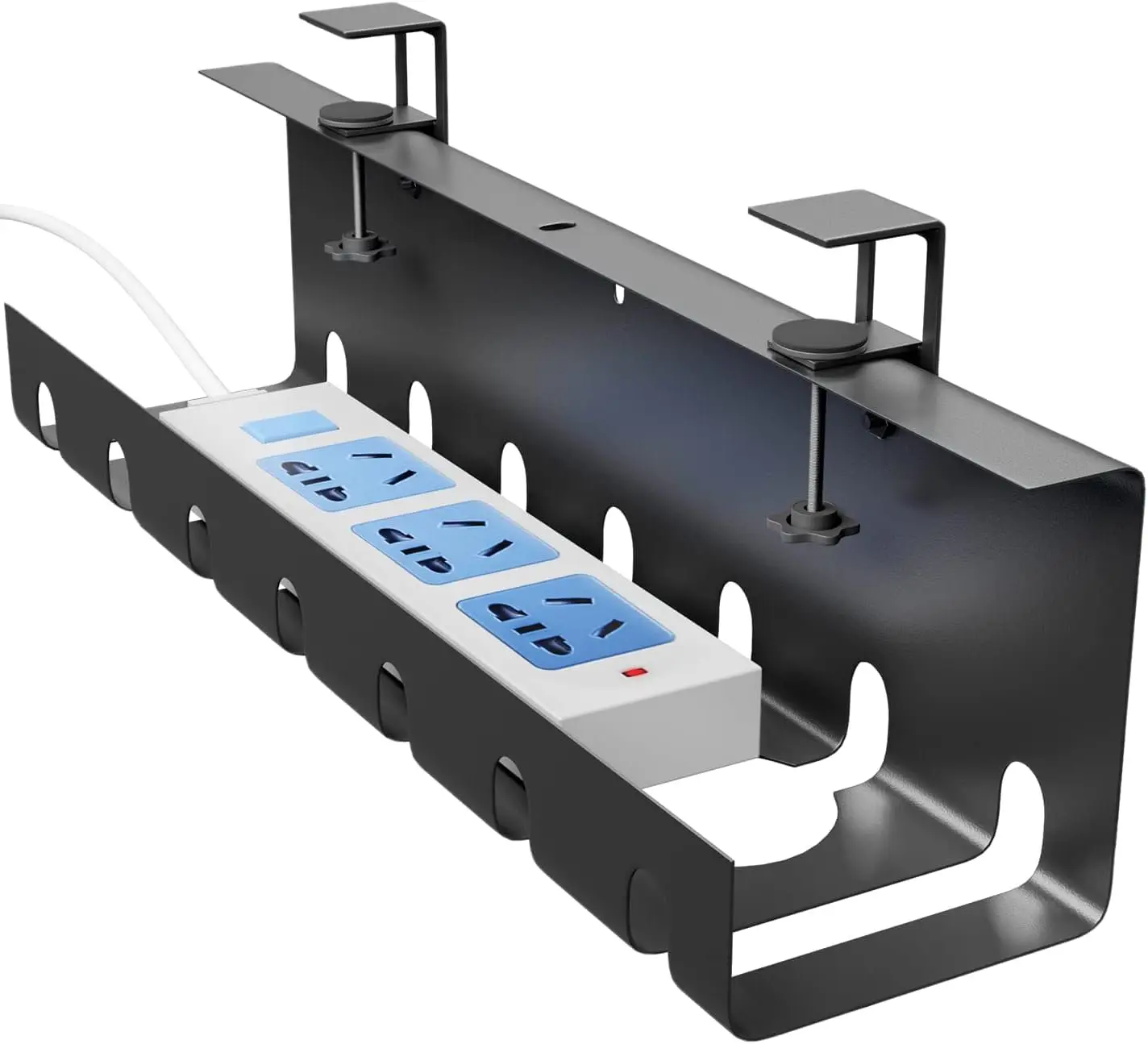 Organize Office Wires with Multifunctional Carbon Steel Under-Desk Cable Organizer