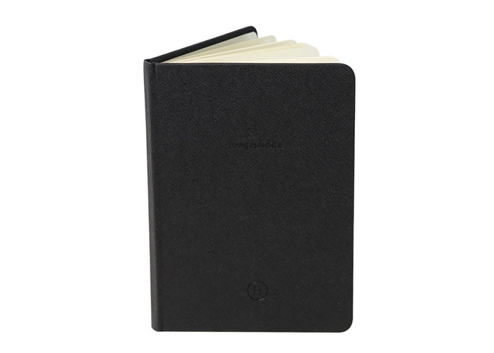 Black Linen Custom Hardcover Book Printing Offset Paper With Ribbon Bookmark Black Inner