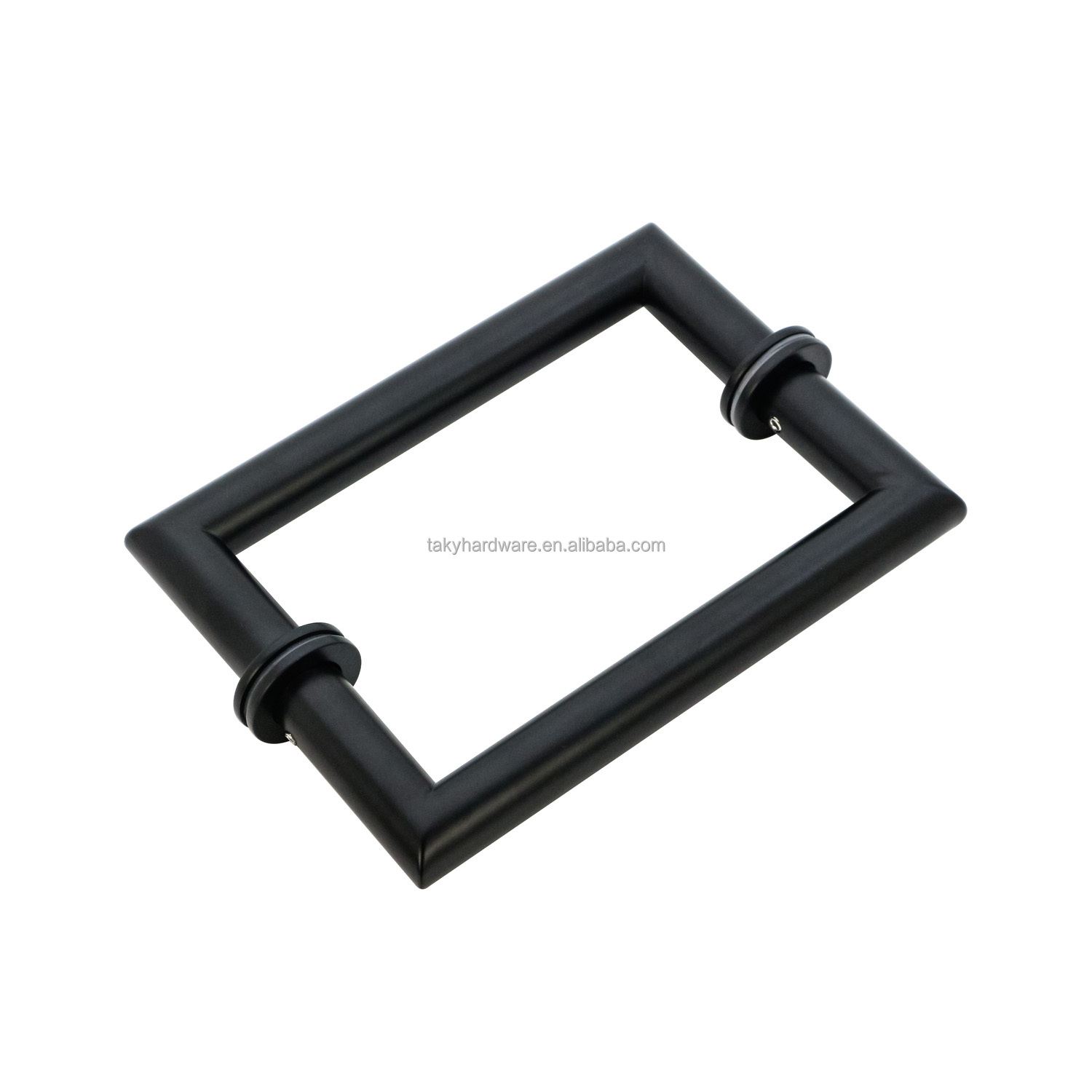 Matt Black Glass Door Pull Handle with Quadrate Design 200*200*19*1.0mm