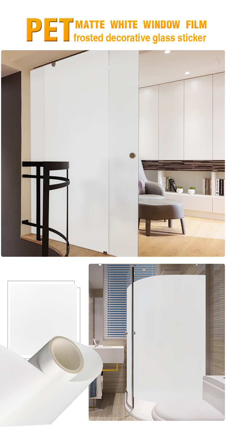 1.52*30m Decorative Frosted Heat Resistant Matte White Glass Window Tint Film
