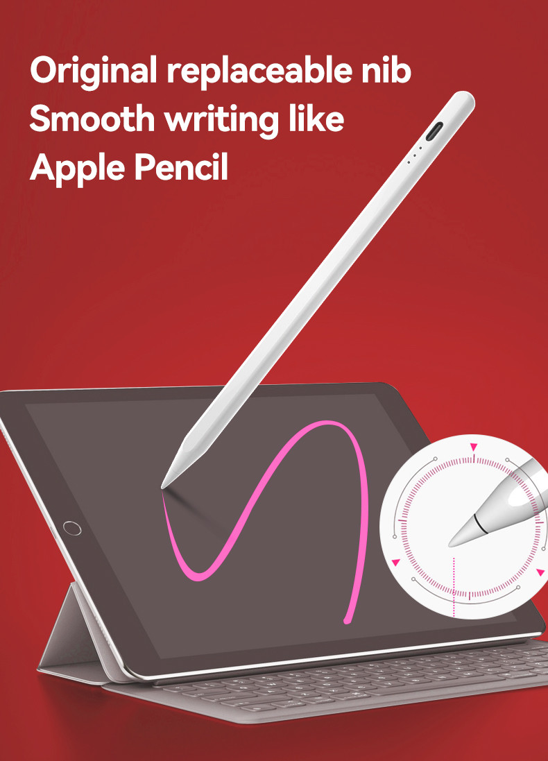 Bluetooth Stylus Pen for iPad Pressure Sensitivity 2048 Levels Length 14cm
