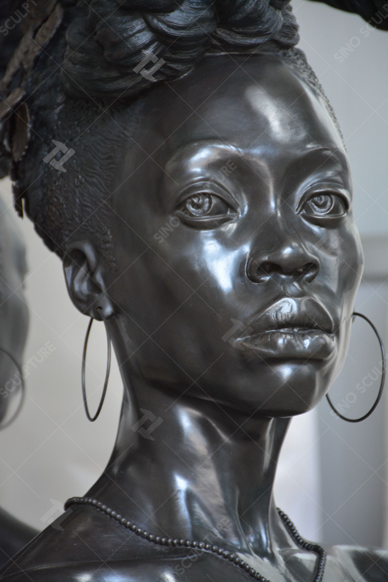 bronze cast statue with surface patina
