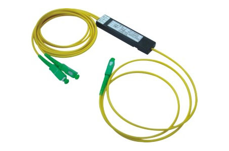 Return Loss>45dB White cable SC APC 1x4 PLC Fiber Optic Splitter with LSZH cable