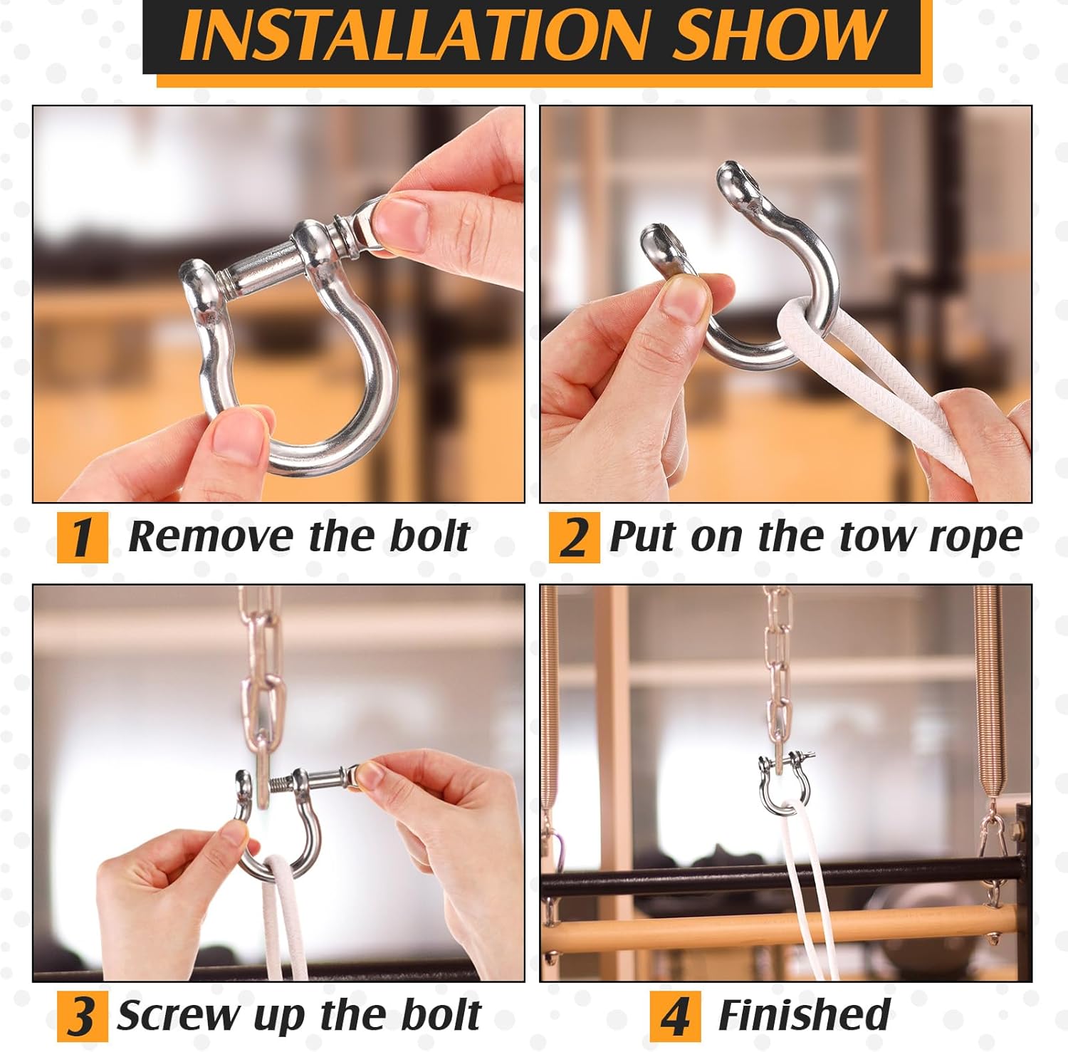 General Industry Stainless Steel Wire Rope Accessory Shackle Bow Dee Shape with Collar Pin