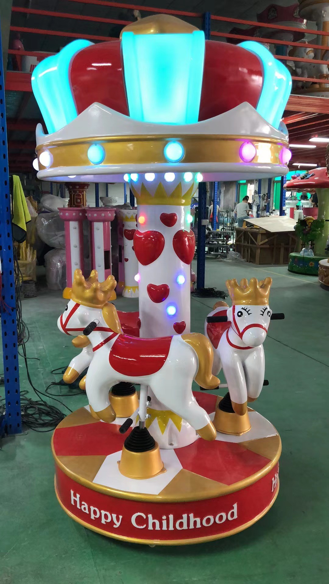 Attractive 3 Seats Mini Fairground Rides Small Carousel Merry Go Round For Shopping Mall