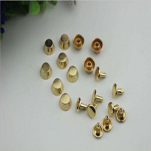 Fashion accessory plain gold color 8 mm round metal decorative rivets for
