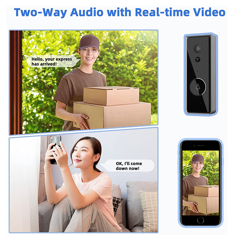 Smart WiFi Two-Way Audio 1080P HD PIR Motion Detection Wifi Video Doorbell Camera