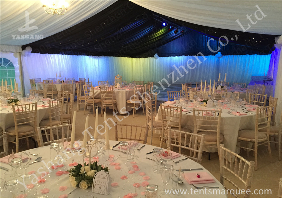 Hard Aluminum Framed Big Wedding Tents Luxury Lighting and Trussed Decorated