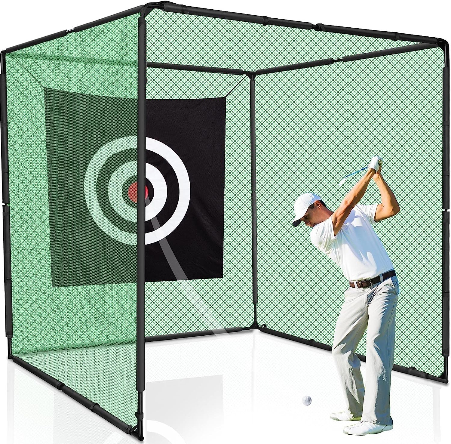 Golf Hitting Cage Practice Aid For Outdoor, Golf Practice Net, Hitting Aids Nets, Portable Golf Impact Nets Cages
