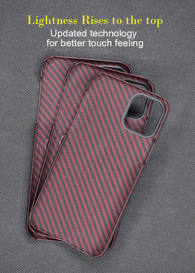 Rubber Ring Camera Protection Twill Style Real Aramid Fiber Phone Case For iPhone 11