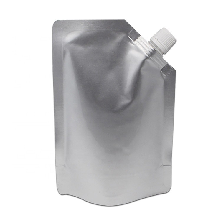 Custom 500ML k Reusable Standing Up Aluminum Foil Clear Plastic Food Packaging Drink Pouch Bag With Spout