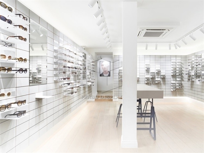 Retail Glass Eyeglasses Display Showcases For Optical Shop