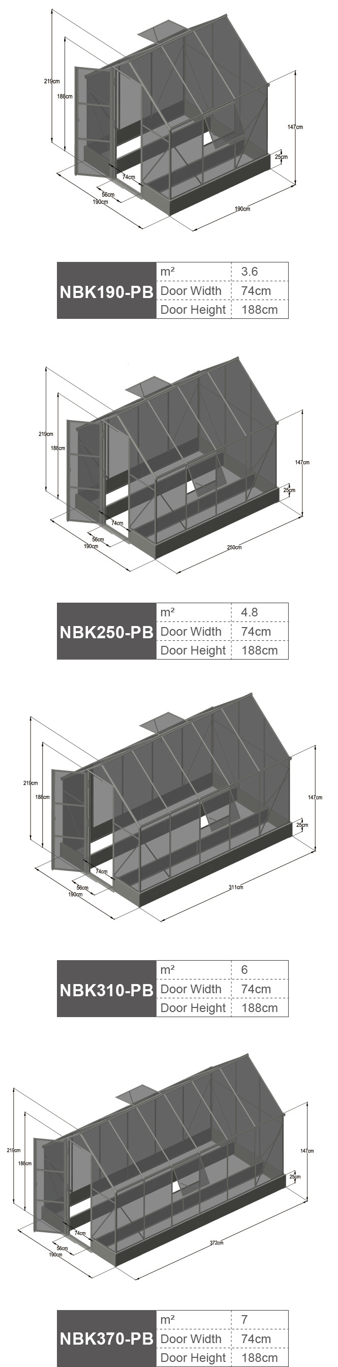 4x6ft Aluminium Frame Greenhouse 10 X 6 Polycarbonate Greenhouse