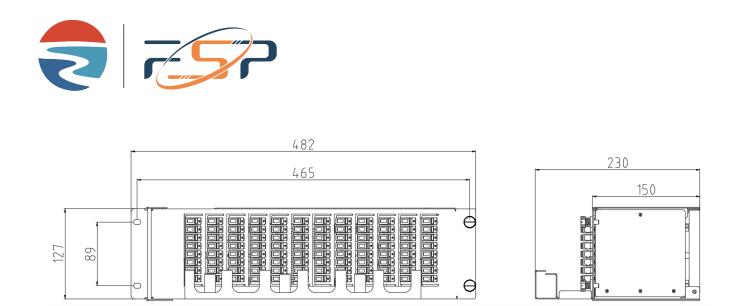 5 Time Gray 96cores 19 Inch Flip down Fiber Optic Patchpanel for Optical Equipment