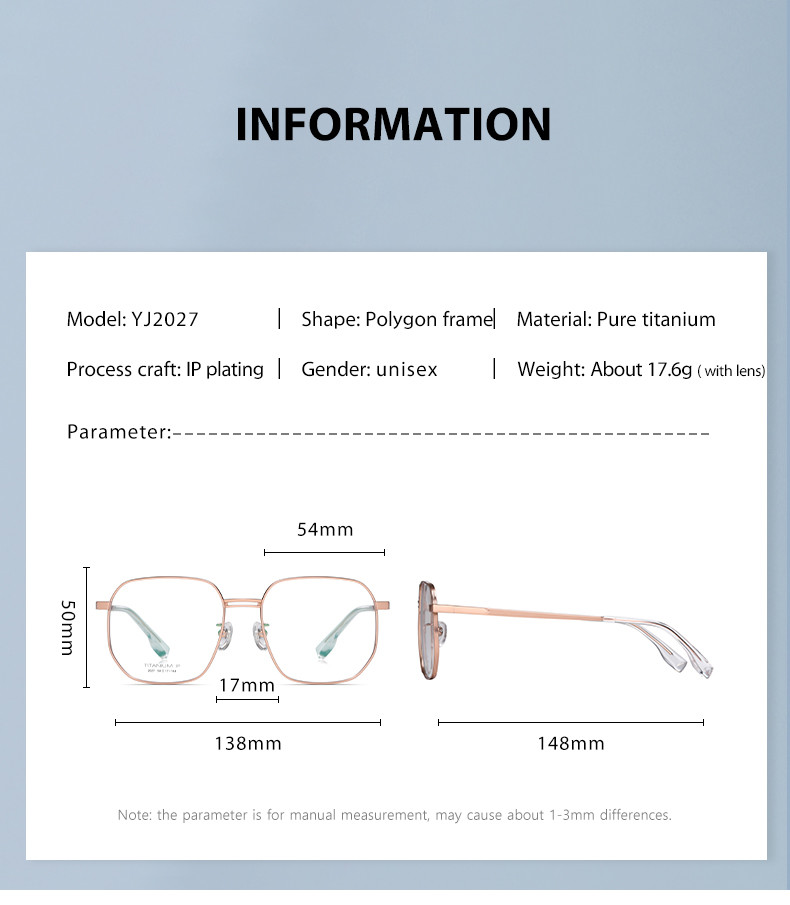 CE Pure Titanium Glasses Frames Square Full Optical 3 Color For Men