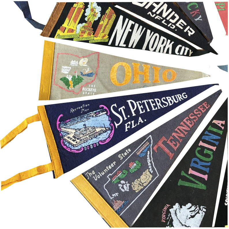 100gsm Plush Felt School Triangle Flags Soft Touch For Decoration