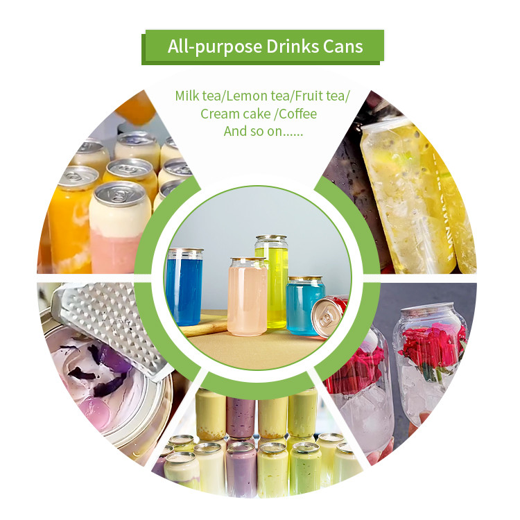 FDA Approved Clear PET Cylindrical Container With Aluminum Lid